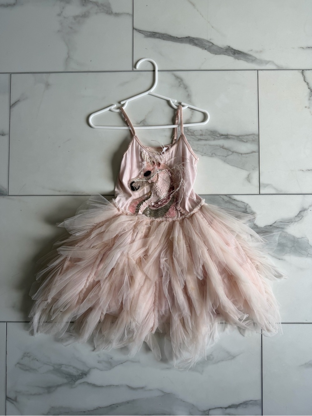 Tutu Du Monde Pale Blush Pink Sequin Unicorn Tulle Tutu Dress